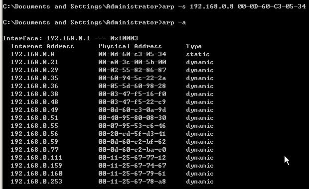 ʹ��ARP��������IP��MAC��ַ