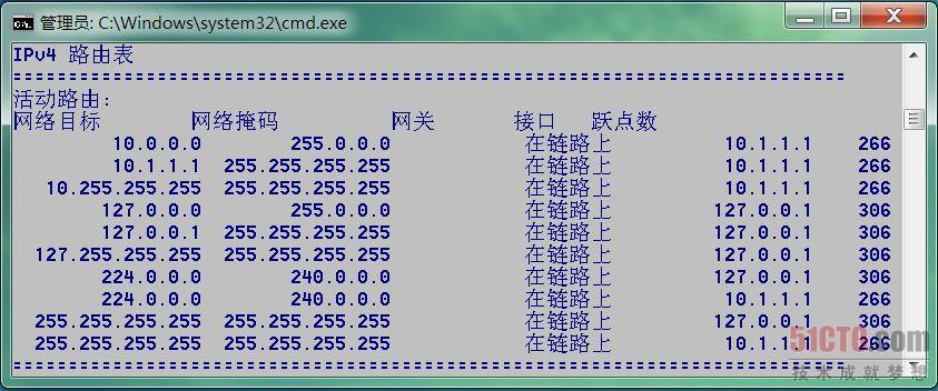 ��������� ѧϰIP��ARPЭ�飨ͼ4 ����PC1�е�·�ɱ���