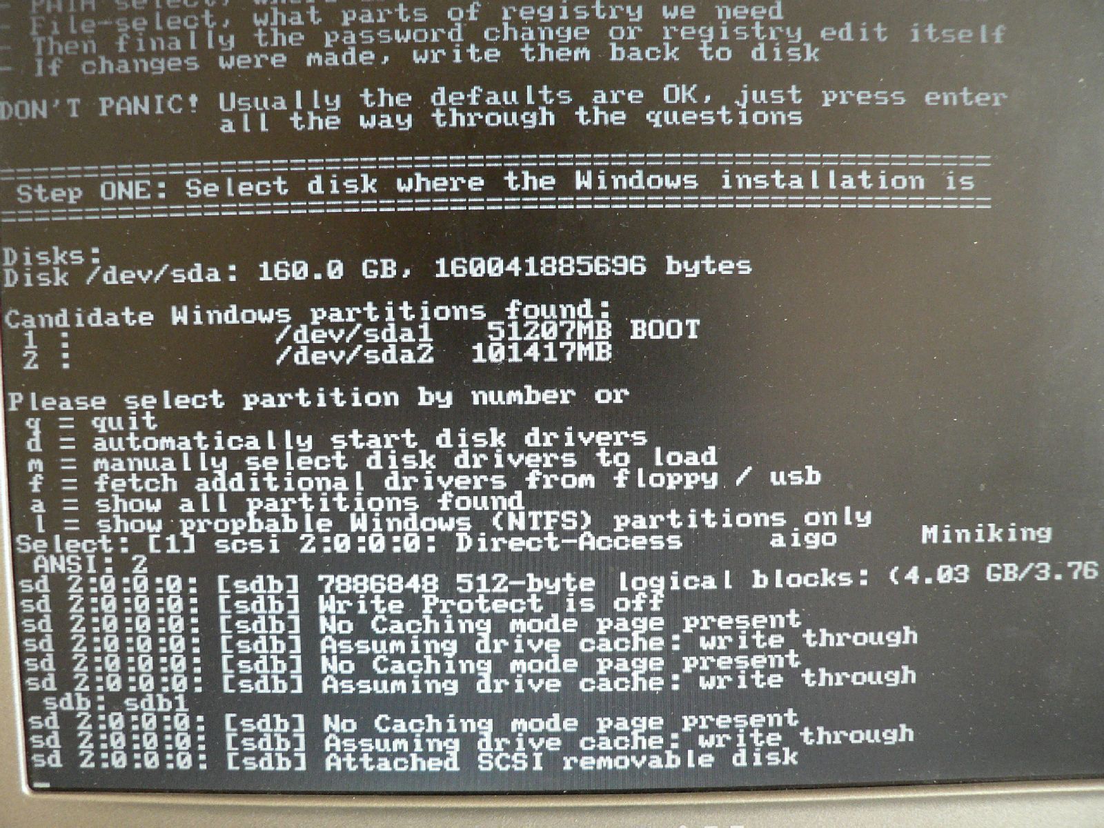 Offline NT 清除系统密码教程图片