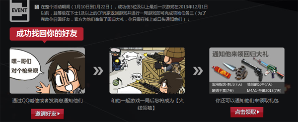 CF争夺火线领袖之名 每天玩一局领取领袖礼包等网址