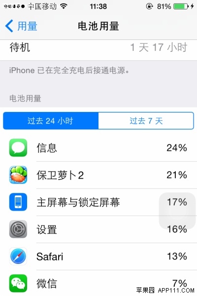 IOS8查看哪些应用最耗电