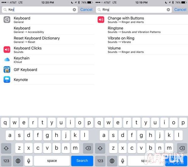 iOS9设置中的搜索框有妙用