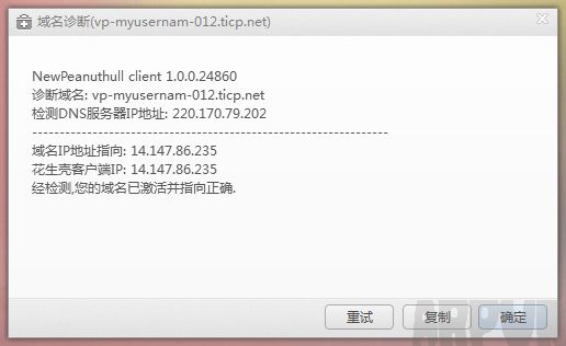 新花生壳动态域名解析软件怎么用新花生壳诊断结果
