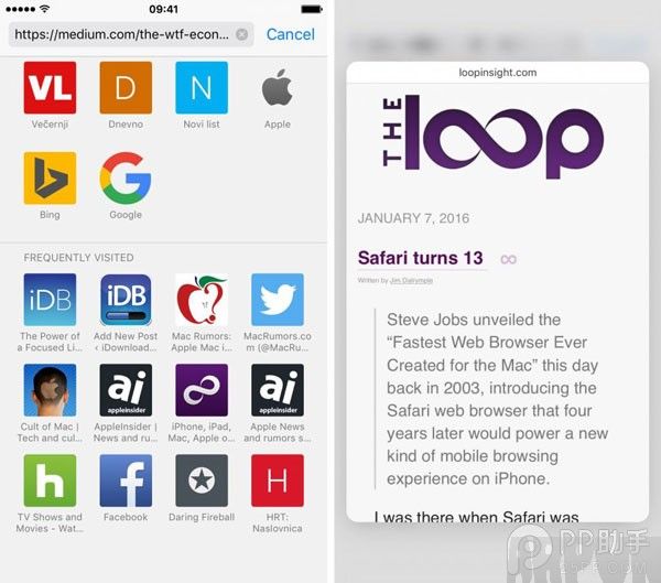 Safari�˴�3D Touch����