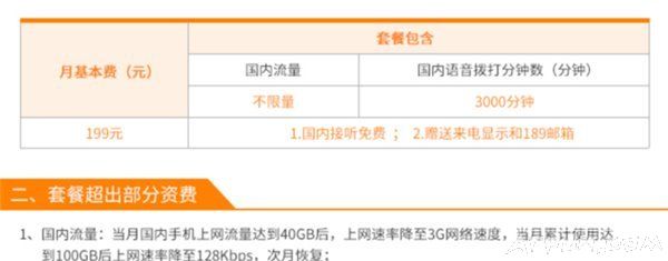 中国移动联通电信不限流量套餐对比图文