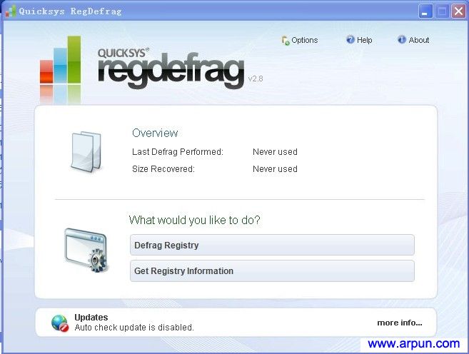 ���ע�����Ƭ��������Quicksys RegDefrag 2.80