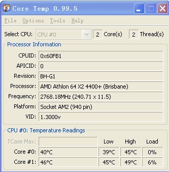 Core Temp(32bit)CPU内核温度检测工具
