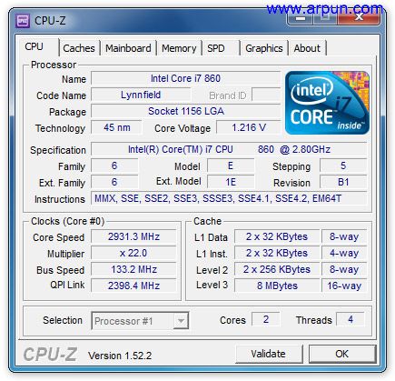 CPU-Z 1.55.0 ��ɫ