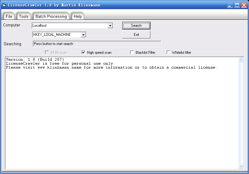 �һص��Գ������кŵĹ���(LicenseCrawler) 1.8 �����ɫ��