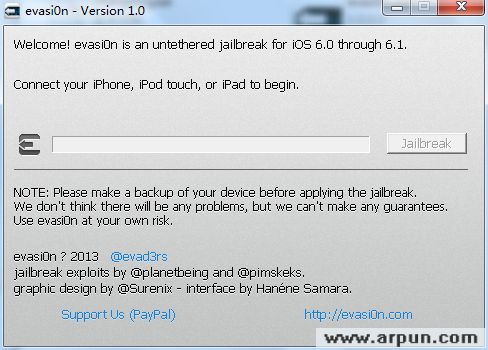 ios6.1完美越狱工具(evasi0n)