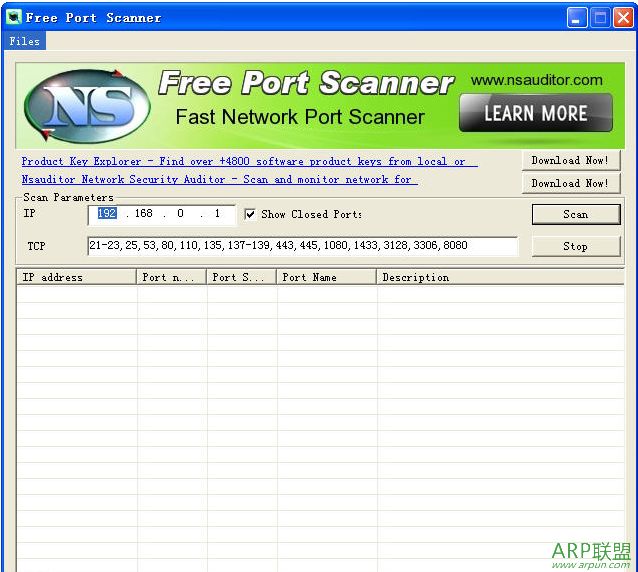 �˿�ɨ�蹤��(FreePortScanner)