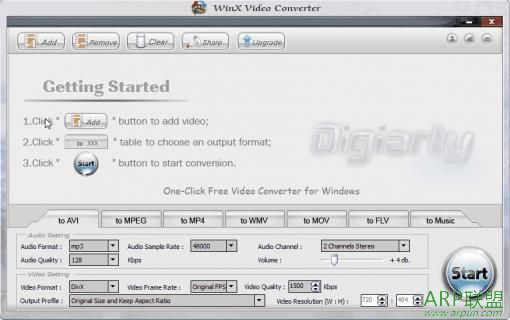 视频文件格式转换(WinX Video Converter)