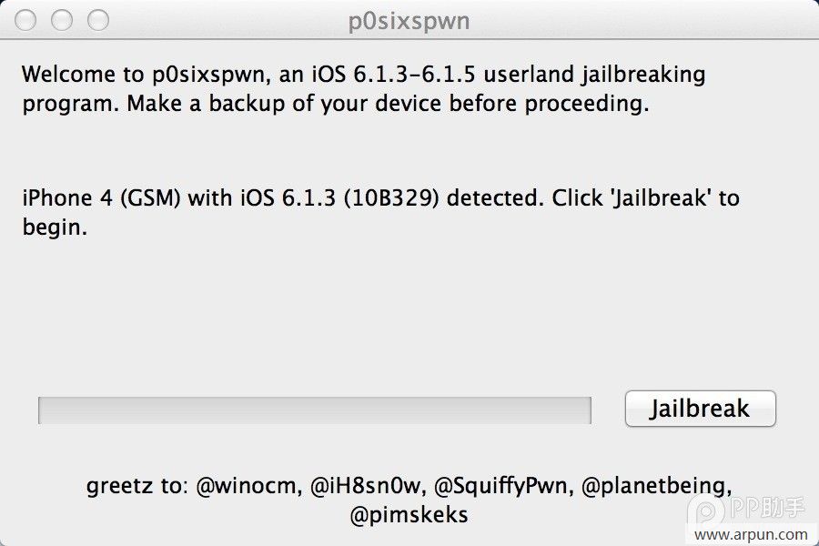 ios6.1.3/ios6.1.4����Խ������(p0sixspwn) 1.0.6 mac��