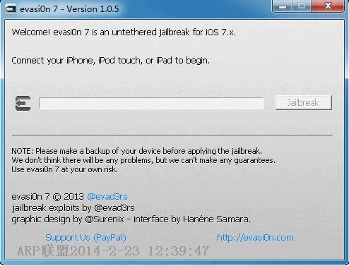 evasi0n7Խ������  v1.0.5 ios7.0.6����Խ��