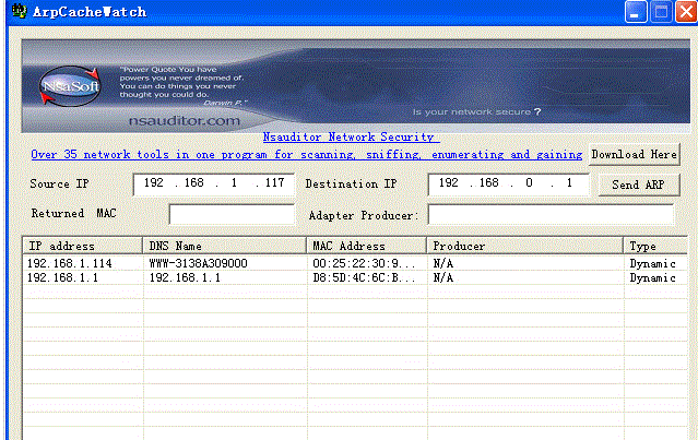 APR�������(ArpCacheWatch)