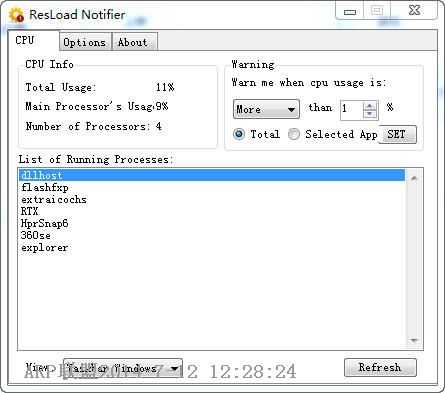 CPU ���������ѹ���(ResLoad Notifier)