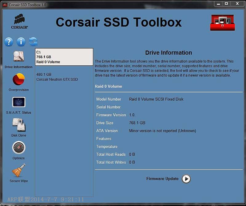 ��̬Ӳ�̹���Corsair SSD Toolbox