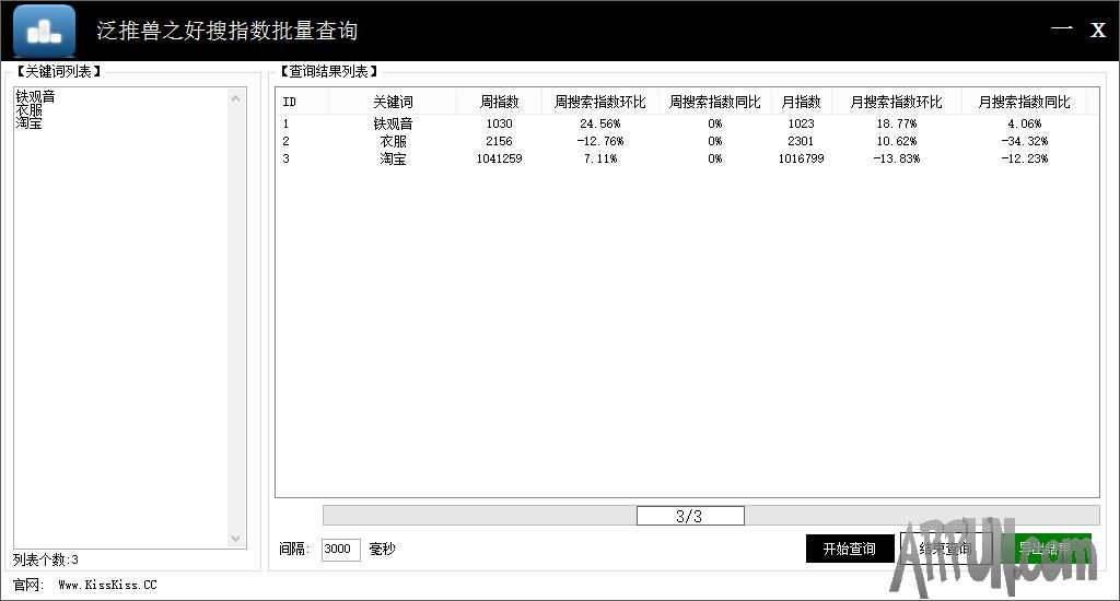 好搜指数批量查询