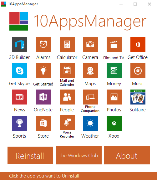 Win10Ԥװ����ж�ع���(10AppsManager)