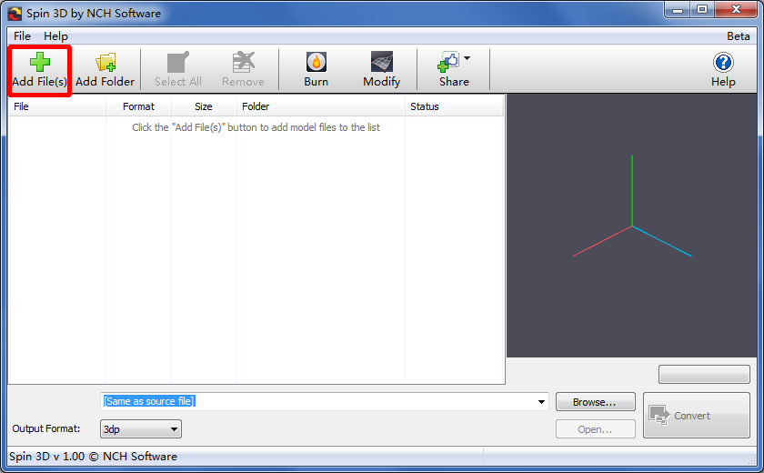 3D�ļ�Ԥ������(Spin 3D)
