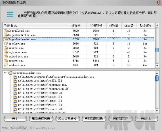 365进程分析工具