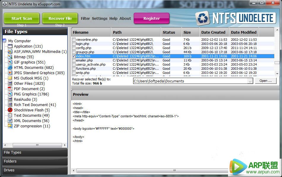 简易文件恢复(NTFSUndelete)