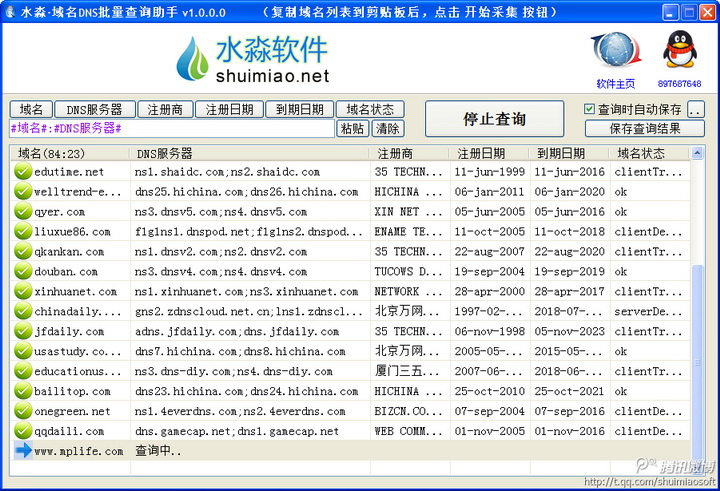水淼域名DNS批量查询助手