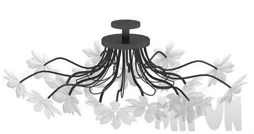 水晶花朵吸顶灯 3d模型