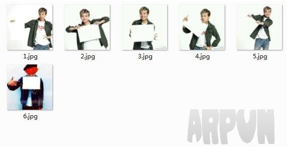 权志龙举牌照空白素材