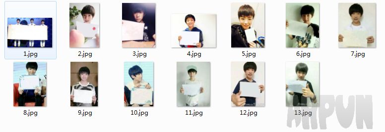 tfboys举牌照片空白素材