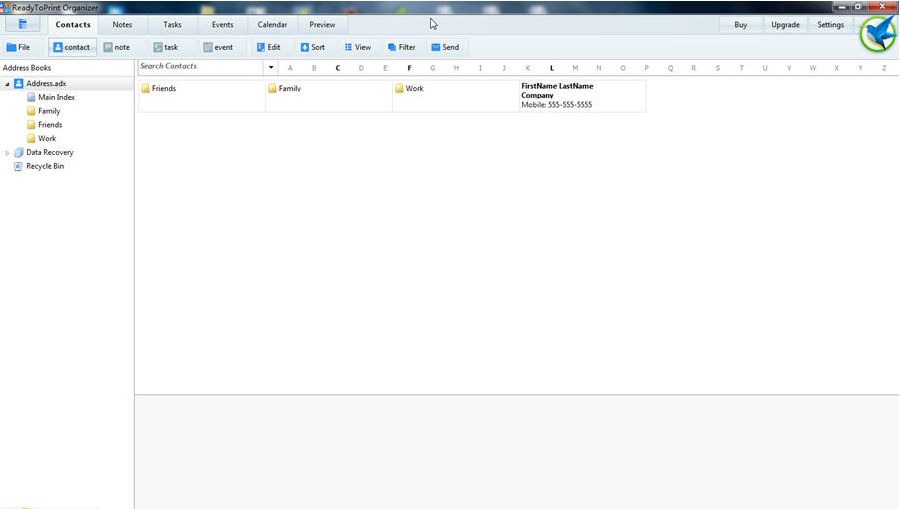 ReadytoPrint Organizer