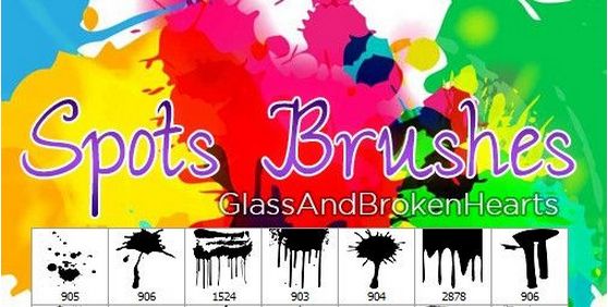 PS7种喷溅的墨迹效果笔刷