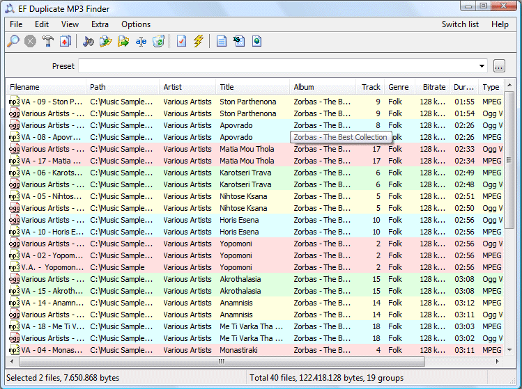 EF Duplicate MP3 Finder
