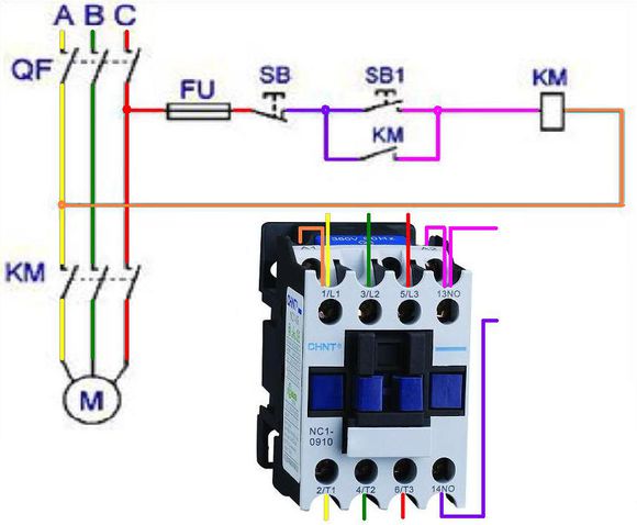 电工电路实物与原理图对照接线图 高清版