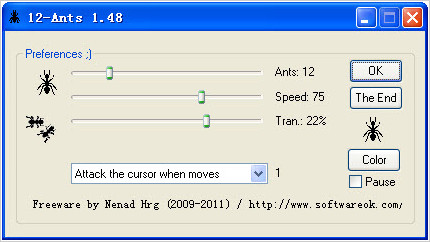 桌面上小蚂蚁爬来爬去软件(桌面上12只爬来爬去小蚂蚁)12-Ants