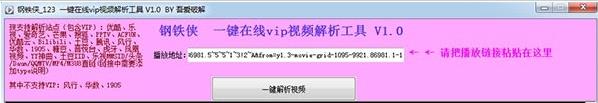 钢铁侠123一键在线vip视频解析工具 吾爱