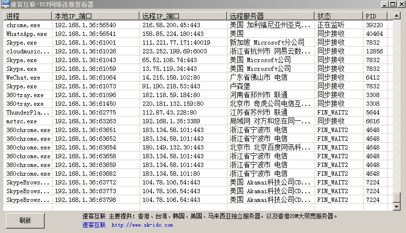 �ٿ�TCP�������Ӳ鿴����(�ٿͻ���-TCP�������Ӳ鿴��)