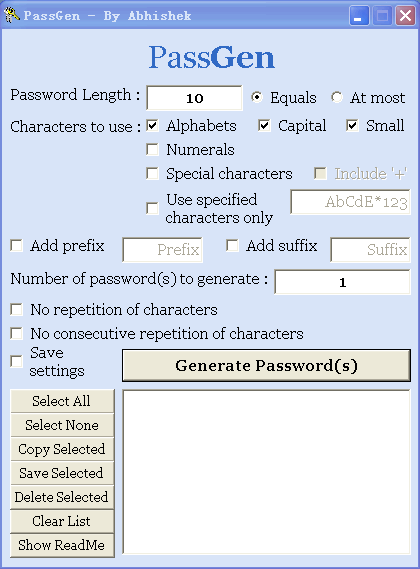 PassGen(混合型密码管理软件)
