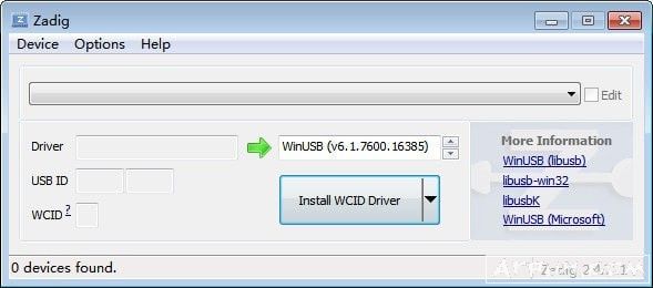 Zadig通用安装USB驱动程序