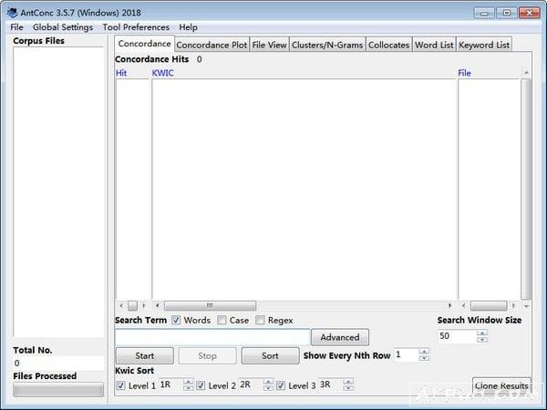 AntConc索引程序语料库检索工具