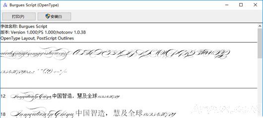 Burgues Script英文花体otf格式字体下载