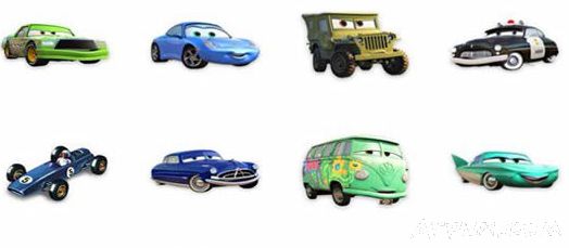 卡通小轿车桌面主题图标