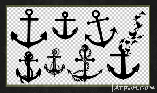 PS船锚图案笔刷
