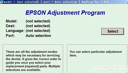爱普生L350打印机清零工具